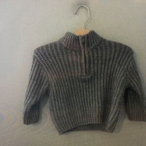 Cozy Gray Kids' Ribbed Sweater